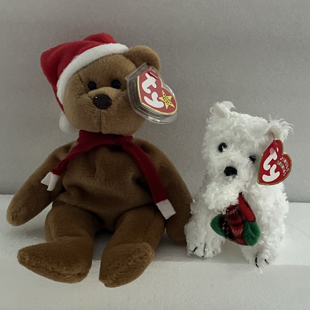 Ty Beanie Babies Retired 1997 Teddy Christmas Bear